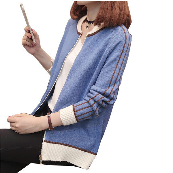 ΝΕΟ μοντέρνα γυναικεία ζακέτα με φερμουάρ σε διάφορα χρώματα