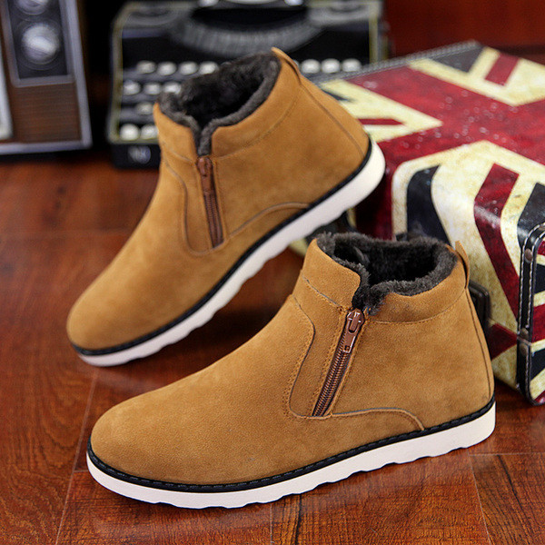 Cizme moderne de barbati din piele intoarsa ecologica cu captuseala moale in trei culori