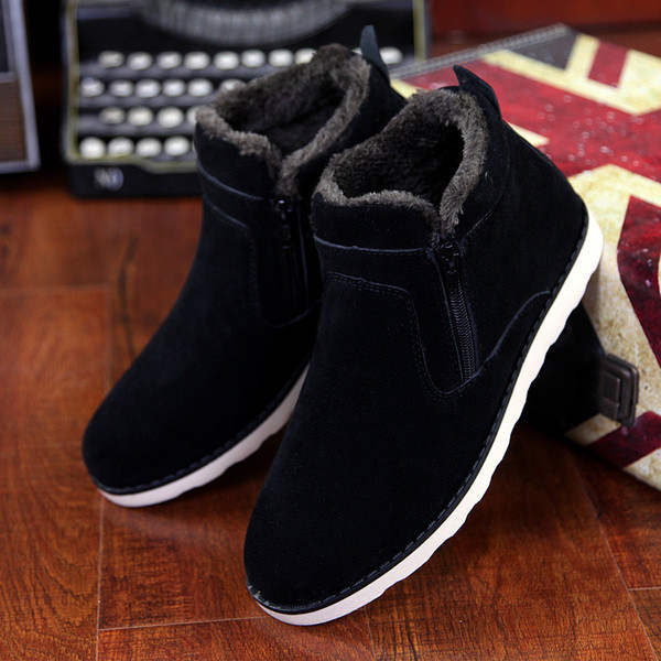 Cizme moderne de barbati din piele intoarsa ecologica cu captuseala moale in trei culori