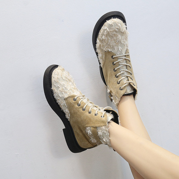 Cizme casual de dama in negru, roz si alb