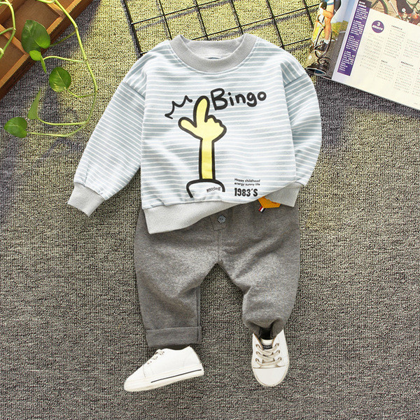 Két részből álló sport gyerekkészlet - blúz és nadrág három színben