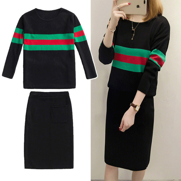 Stílusos női szett - pulóver és szoknya