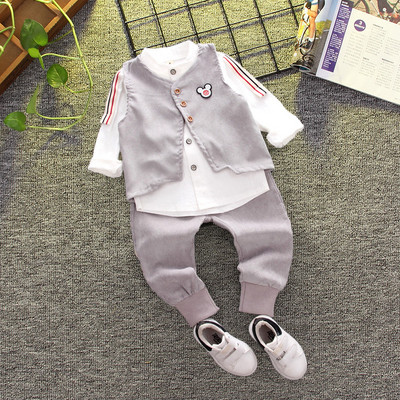 Modern háromrészes gyerekkészlet fiúknak három színben