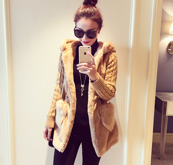 Vesta de iarna dama cu gluga in trei culori