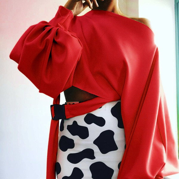 HIT Aktuális női blúz rövid modell fekete, zöld és piros színekben