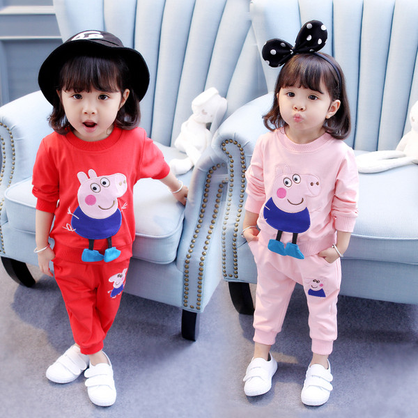 Gyerekkészlet lányoknak, piros és rózsaszín festéssel