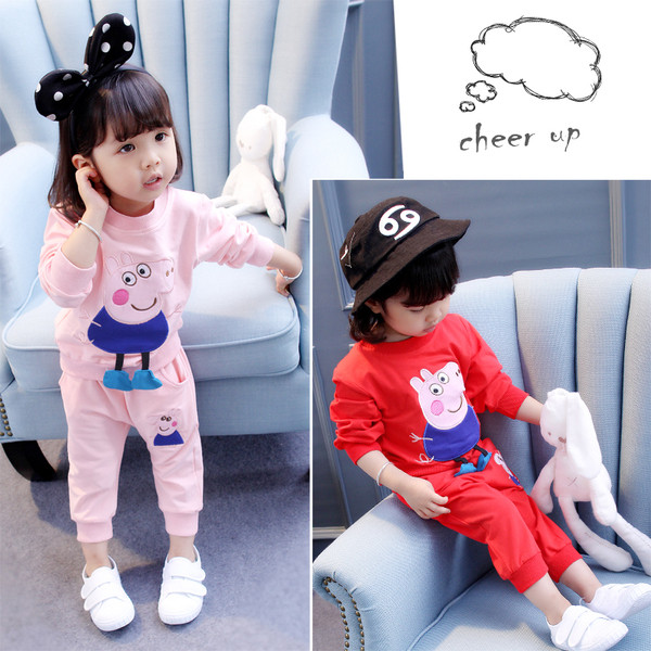 Gyerekkészlet lányoknak, piros és rózsaszín festéssel