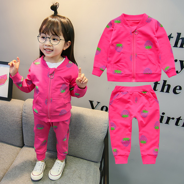 Set sport pentru copii pentru fete cu model in trei culori