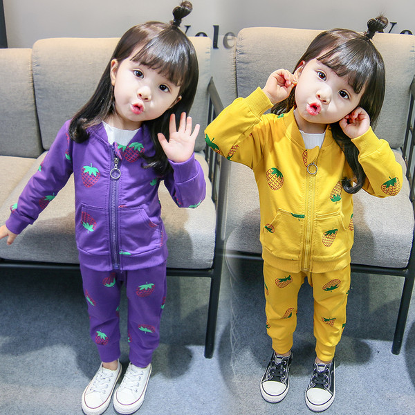 Set sport pentru copii pentru fete cu model in trei culori