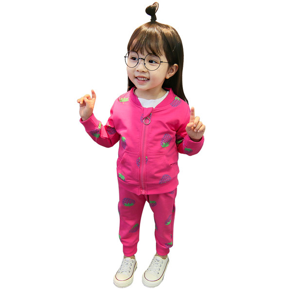 Set sport pentru copii pentru fete cu model in trei culori