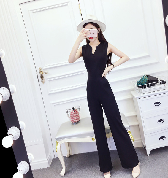 Μοντέρνα γυναικεία  μαύρη ολόσωμη φόρμα