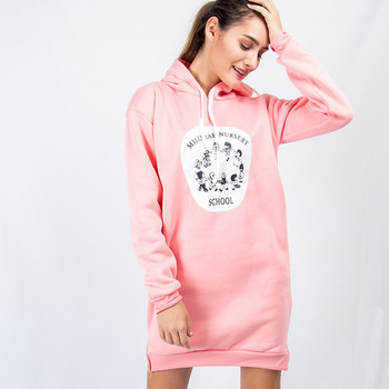 Γυναικείο αθλητικό καθημερινό φόρεμα με  κουκούλα