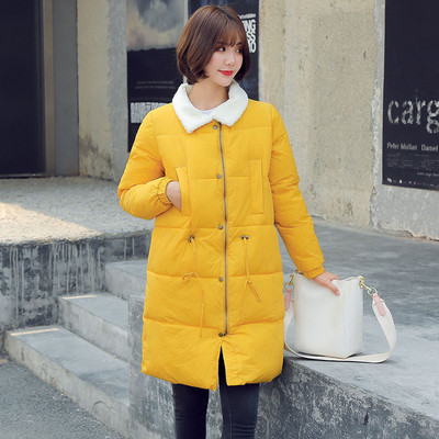 Μακρύ χειμωνιάτικο γυναικείο μπουφάν  με μαλακό κολάρο σε τέσσερα χρώματα