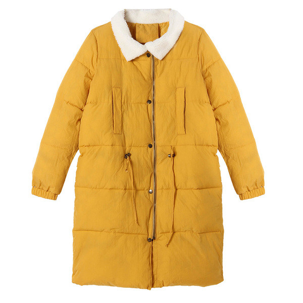 Μακρύ χειμωνιάτικο γυναικείο μπουφάν  με μαλακό κολάρο σε τέσσερα χρώματα