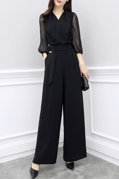 Stílusos női overall fekete színben