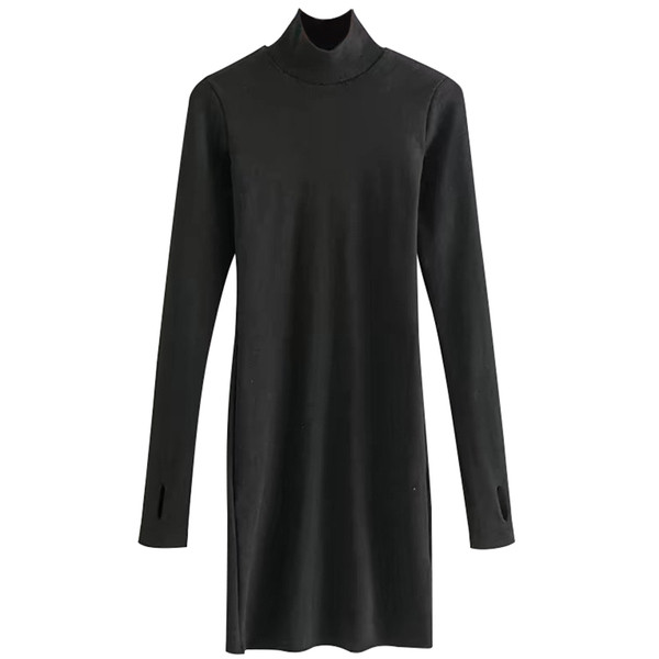 Modern női téli ruha magas gallérral több színben