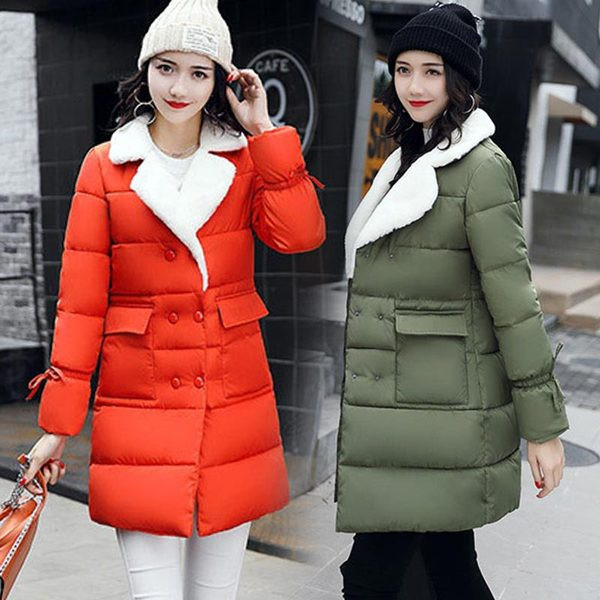 Дълго дамско яке с мека яка и големи джобове в различни цветове