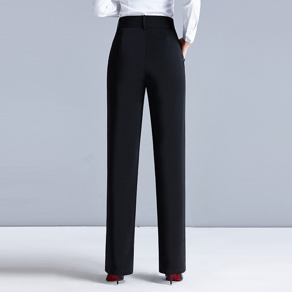 Elegáns női fekete nadrág magas derékkal