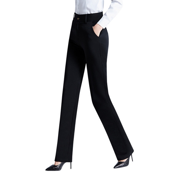 Elegáns női fekete nadrág magas derékkal