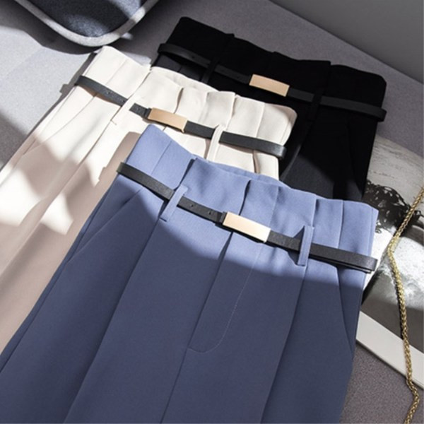 Pantaloni casual dama cu talie inalta in trei culori