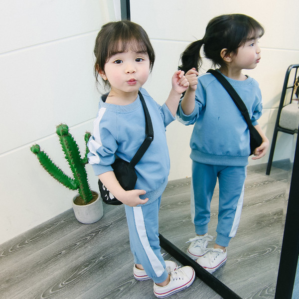 Napi gyerekkészlet lányoknak kék és rózsaszín felirattal