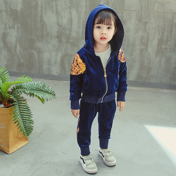 Gyerekkészlet lányoknak rózsaszín és kék flitterekkel