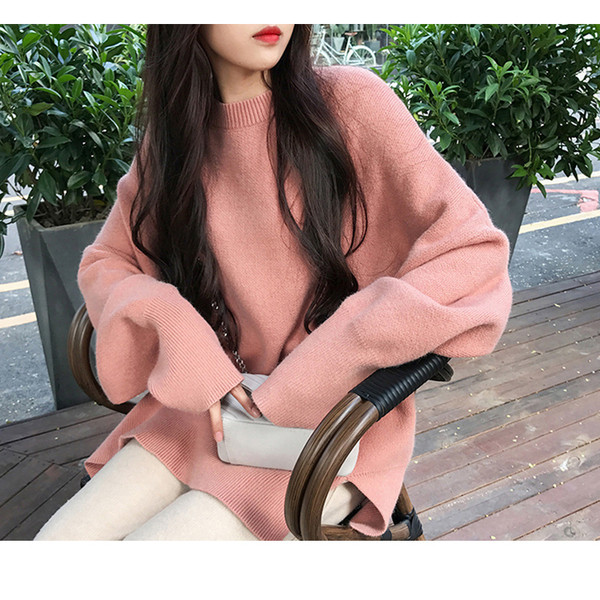 Pulover și pantaloni largi de damă 7/8 de culoare deschisă