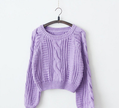 Széles női pulóver O-nyakkal