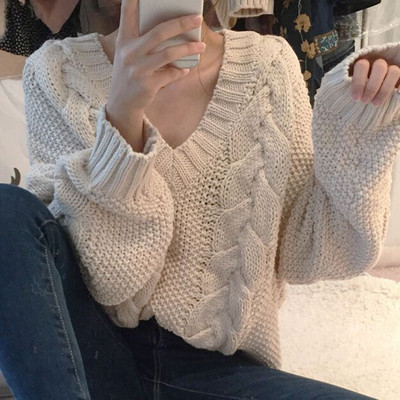 Γυναικείο πουλόβερ με ντεκολτέ σε σχήμα V