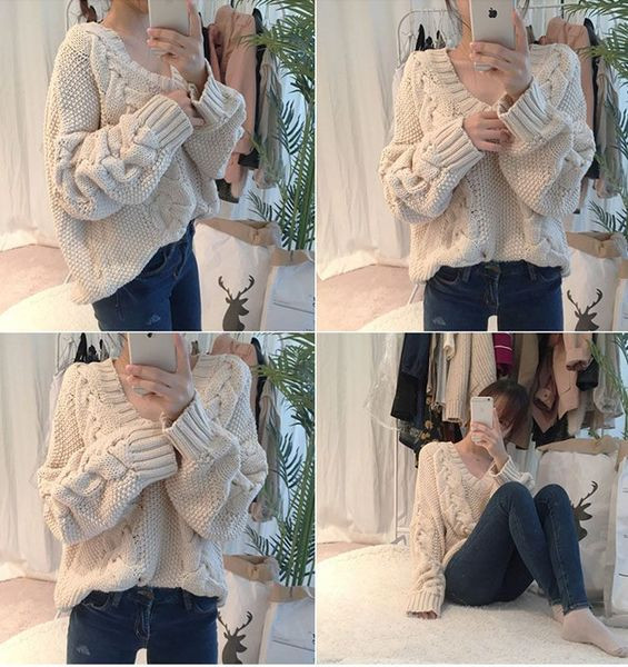 Γυναικείο πουλόβερ με ντεκολτέ σε σχήμα V