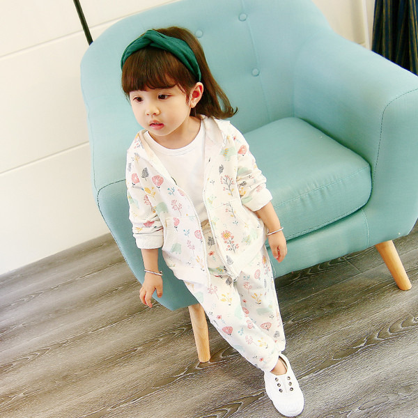 Set copii pentru fete in culori vii cu motive florale