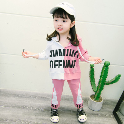 Μοντέρνο παιδικό σετ για κορίτσια με επιγραφές σε ροζ και μοβ χρώμα