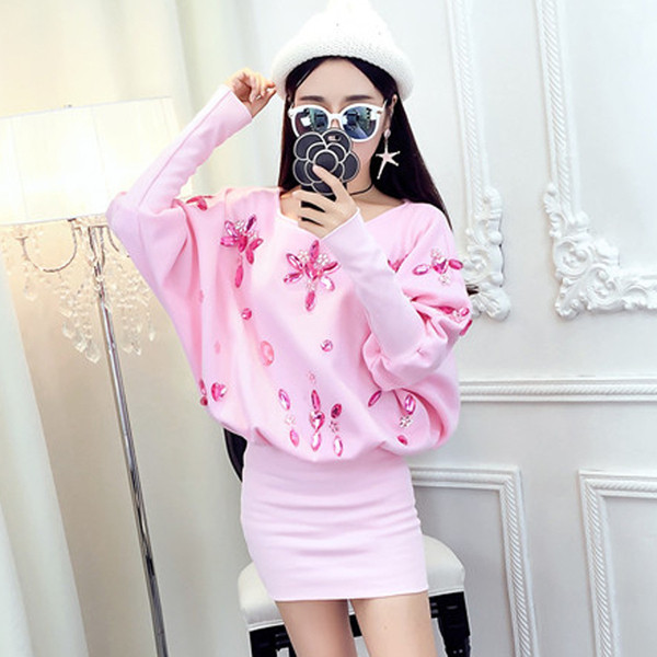 ÚJ Sportos-elegáns női ruha díszítő kövekkel rózsaszín és fehér színben