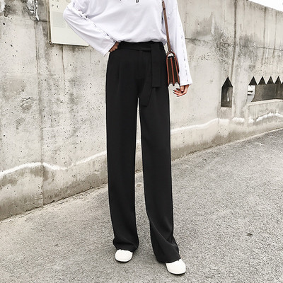 Κομψό γυναικείο  παντελόνι με ψηλη μέση  και ζώνη σε δύο χρώματα