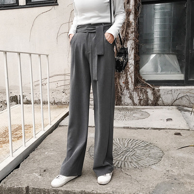 Κομψό γυναικείο  παντελόνι με ψηλη μέση  και ζώνη σε δύο χρώματα