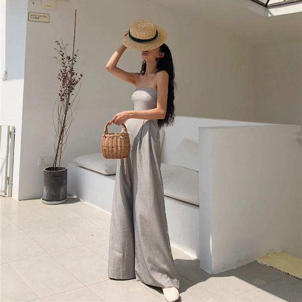 Salopetă elegantă de damă, de culoare gri