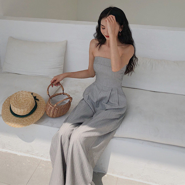 Salopetă elegantă de damă, de culoare gri