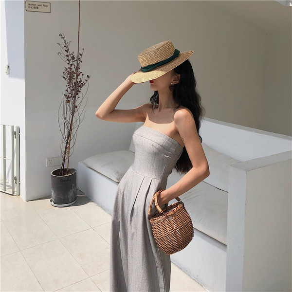 Salopetă elegantă de damă, de culoare gri