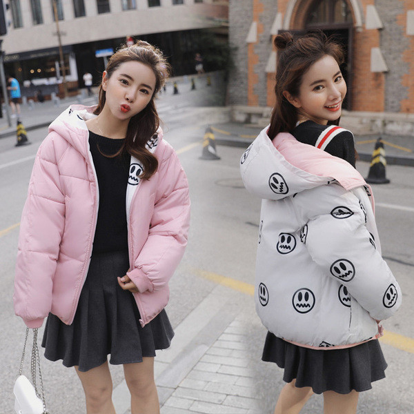 Χειμερινό γυναικείο μπουφάν με δύο πρόσωπα - τέσσερα χρώματα