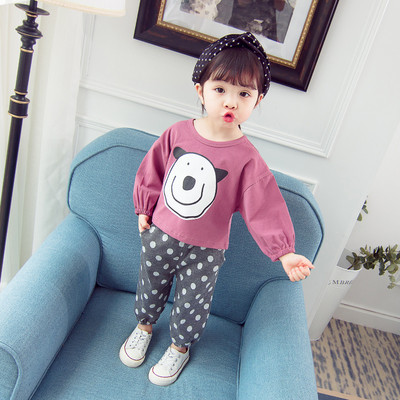 Καθημερινό παιδικό σετ για κορίτσια -  μπλούζα και παντελόνι σε δύο χρώματα