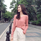 Bluză de damă elegantă cu decolteu în V în două culori