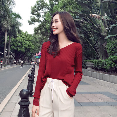 Bluză de damă elegantă cu decolteu în V în două culori