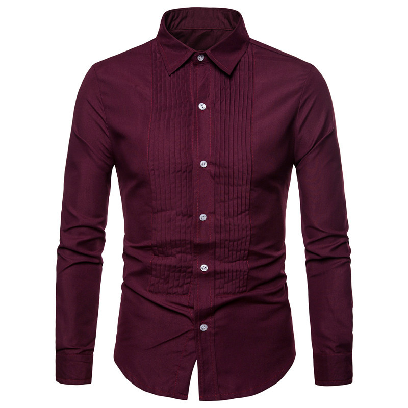 Stílusos férfi hosszú ujjú ing négy színben