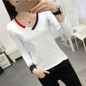 Női modern közeli V-nyakú fehér és fekete színben