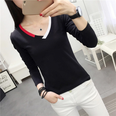 Női modern közeli V-nyakú fehér és fekete színben