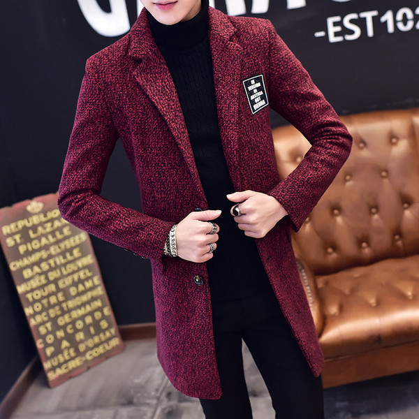 Μακρύ ανδρικό σακάκι  με τσέπες 