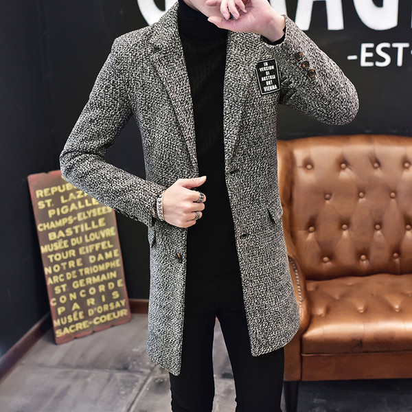 Μακρύ ανδρικό σακάκι  με τσέπες 