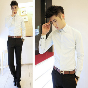 Κλασικό ανδρικό πουκάμισο σε διάφορα χρώματα - Λεπτό μοντέλο