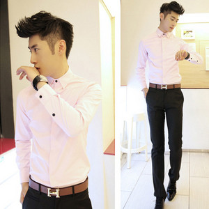 Κλασικό ανδρικό πουκάμισο σε διάφορα χρώματα - Λεπτό μοντέλο