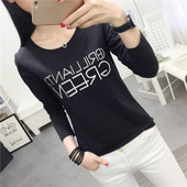 Fekete színű női alkalmi blúz felirattal